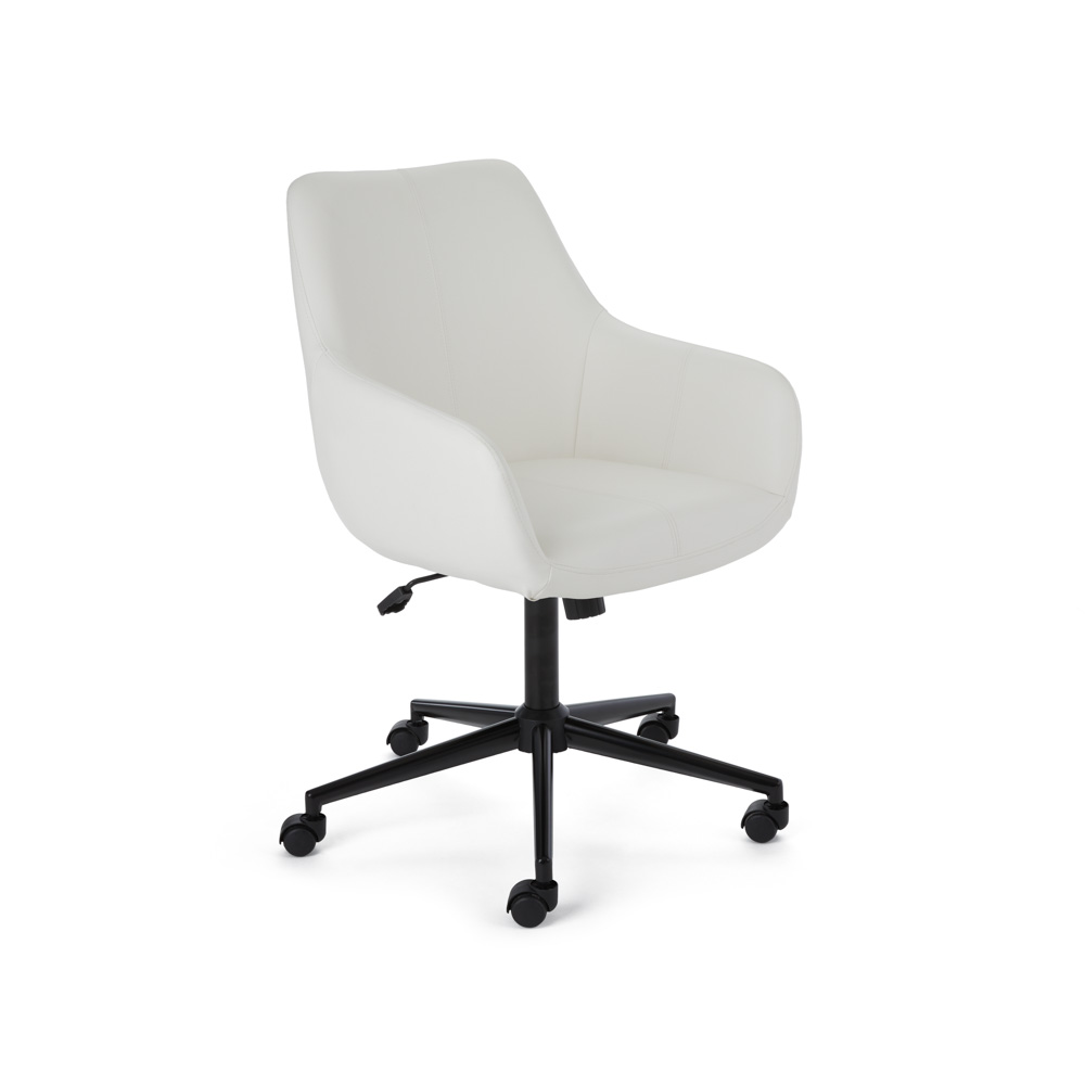 Devon Office Chair: White Leatherette